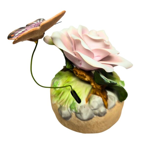 Vintage Ceramic Enesco Wind-Up Music Box Everything Is Beautiful Butterfly - Picture 4 of 7